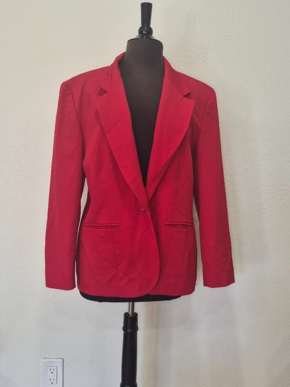 Vintage Pendleton Womens 16 Red Pure Virgin Wool Blazer Jacket Made USA